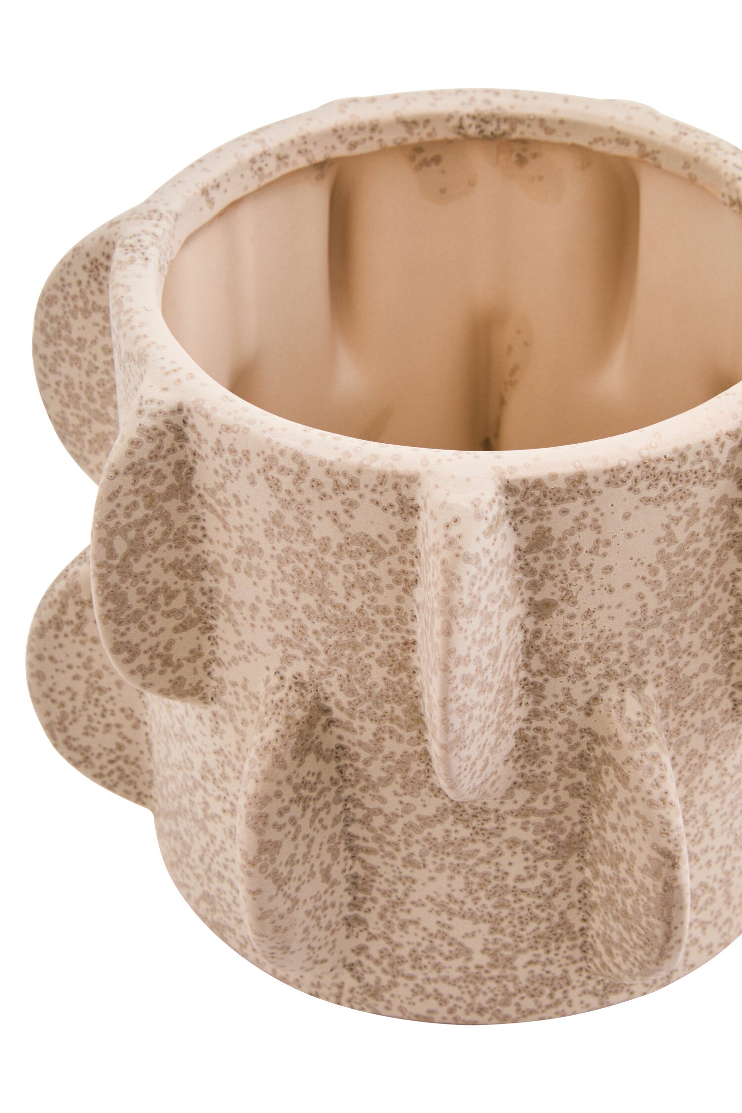 Sidra Small Cream Textured Planter