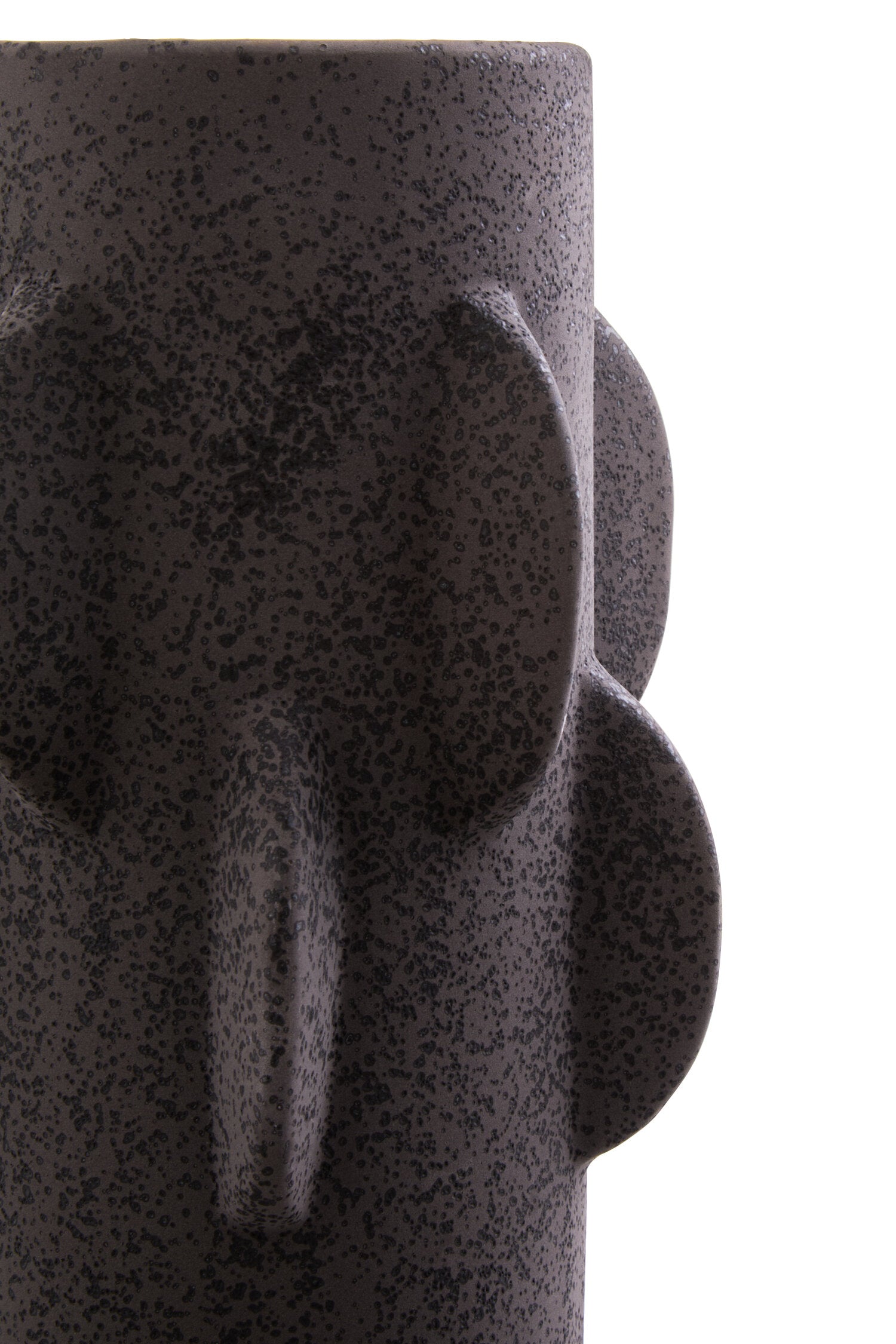 Sidra Small Black Textured Vase
