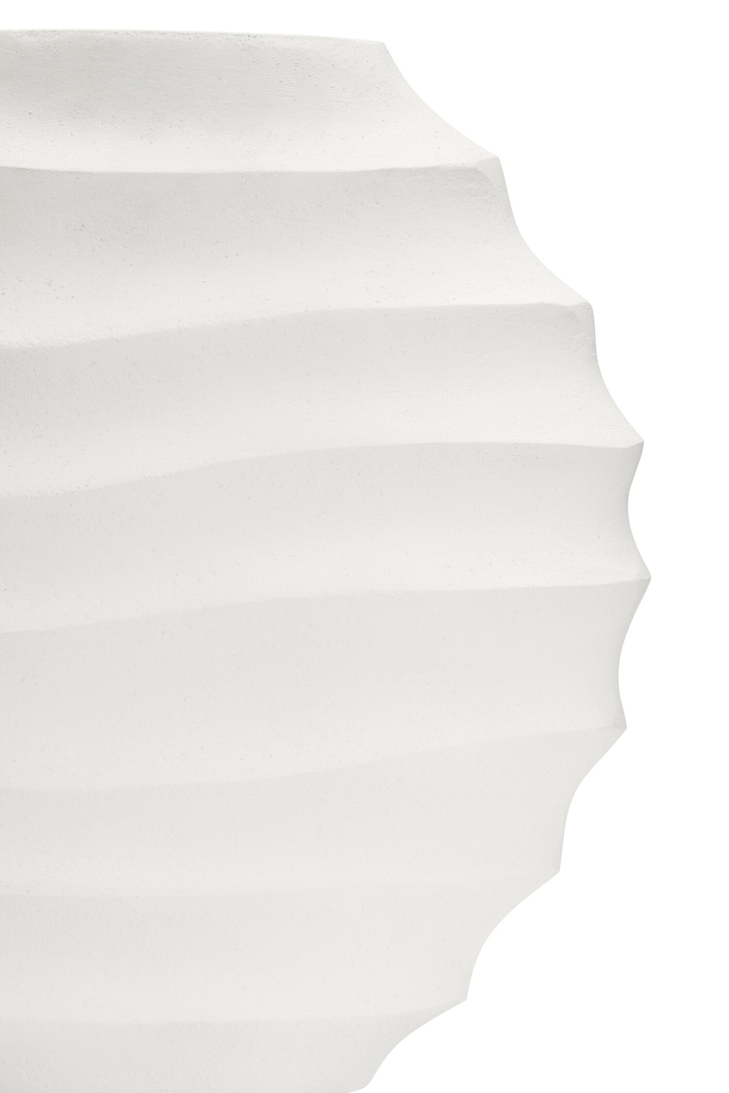 Mira Small Ivory Finish Rippled Round Vase