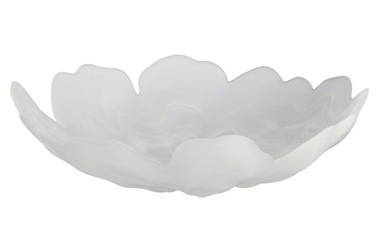 Galene Fluted White Glass Plate