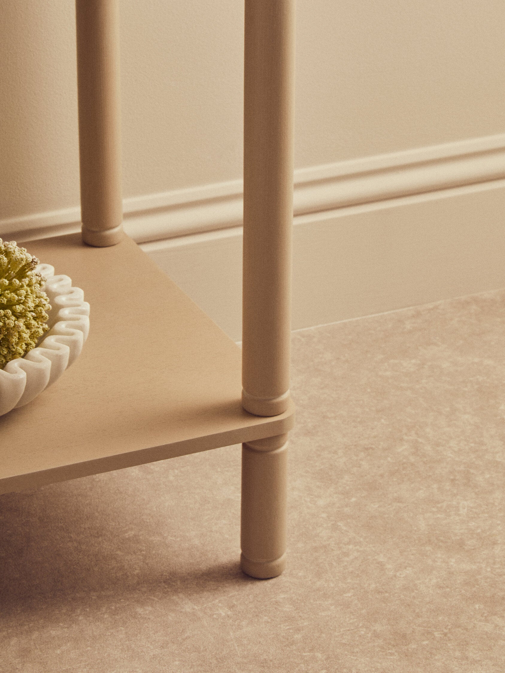 Heritage One Drawer Reed Detail Taupe Wooden Side Table
