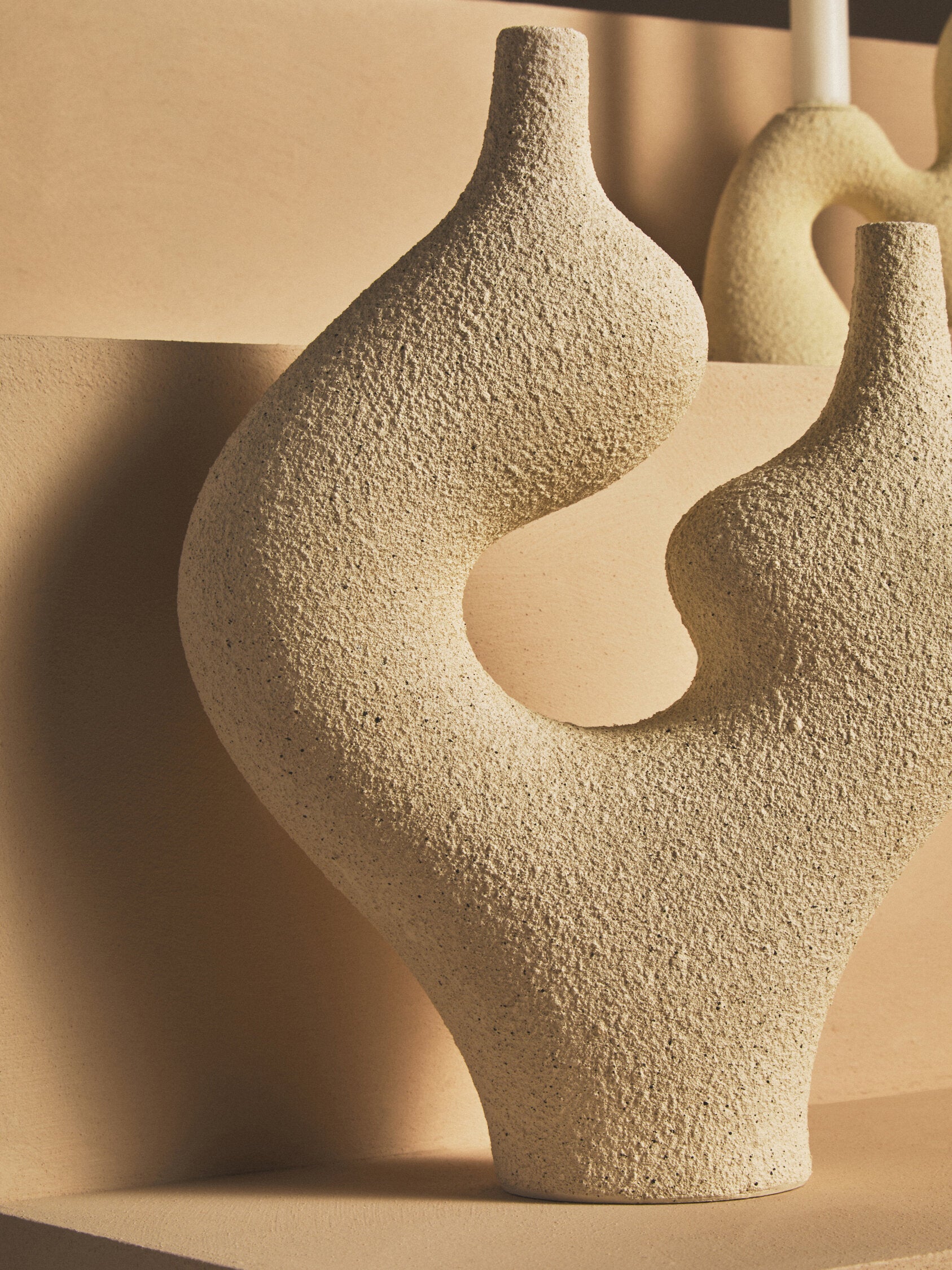 Broc Cream Textured Sculptural Vase