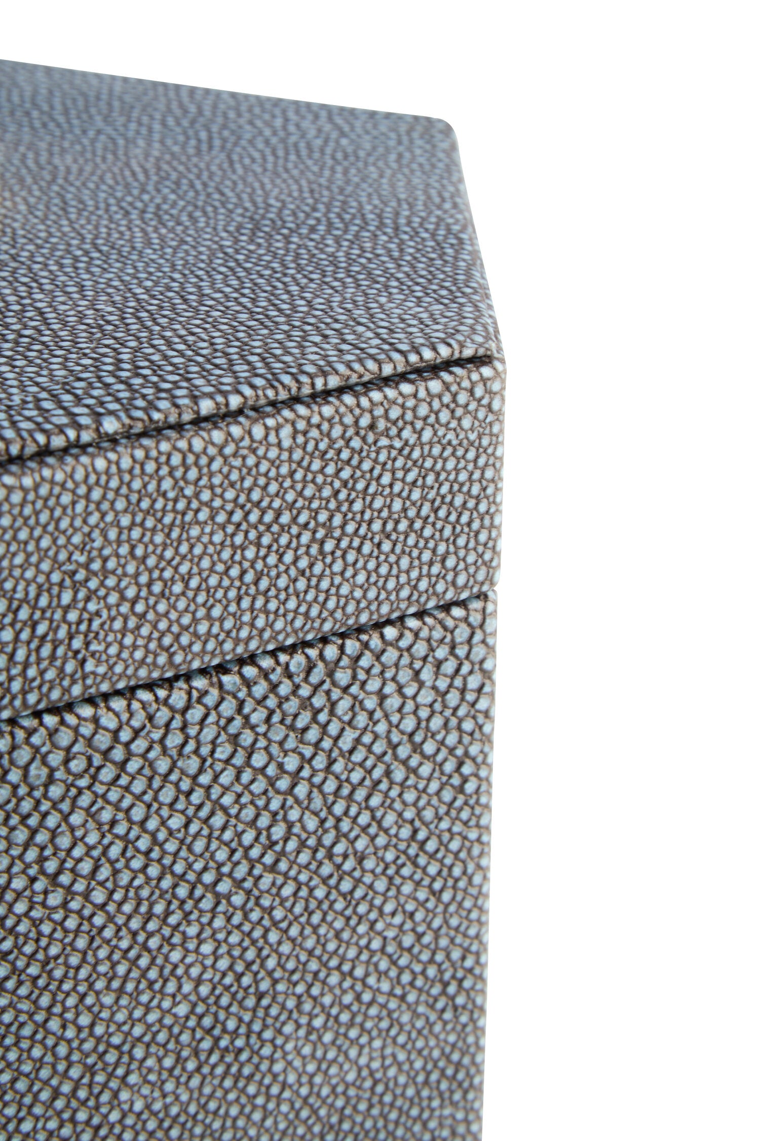 Cardona Set Of Two Hexagonal Blue Shagreen Effect Trinket Boxes