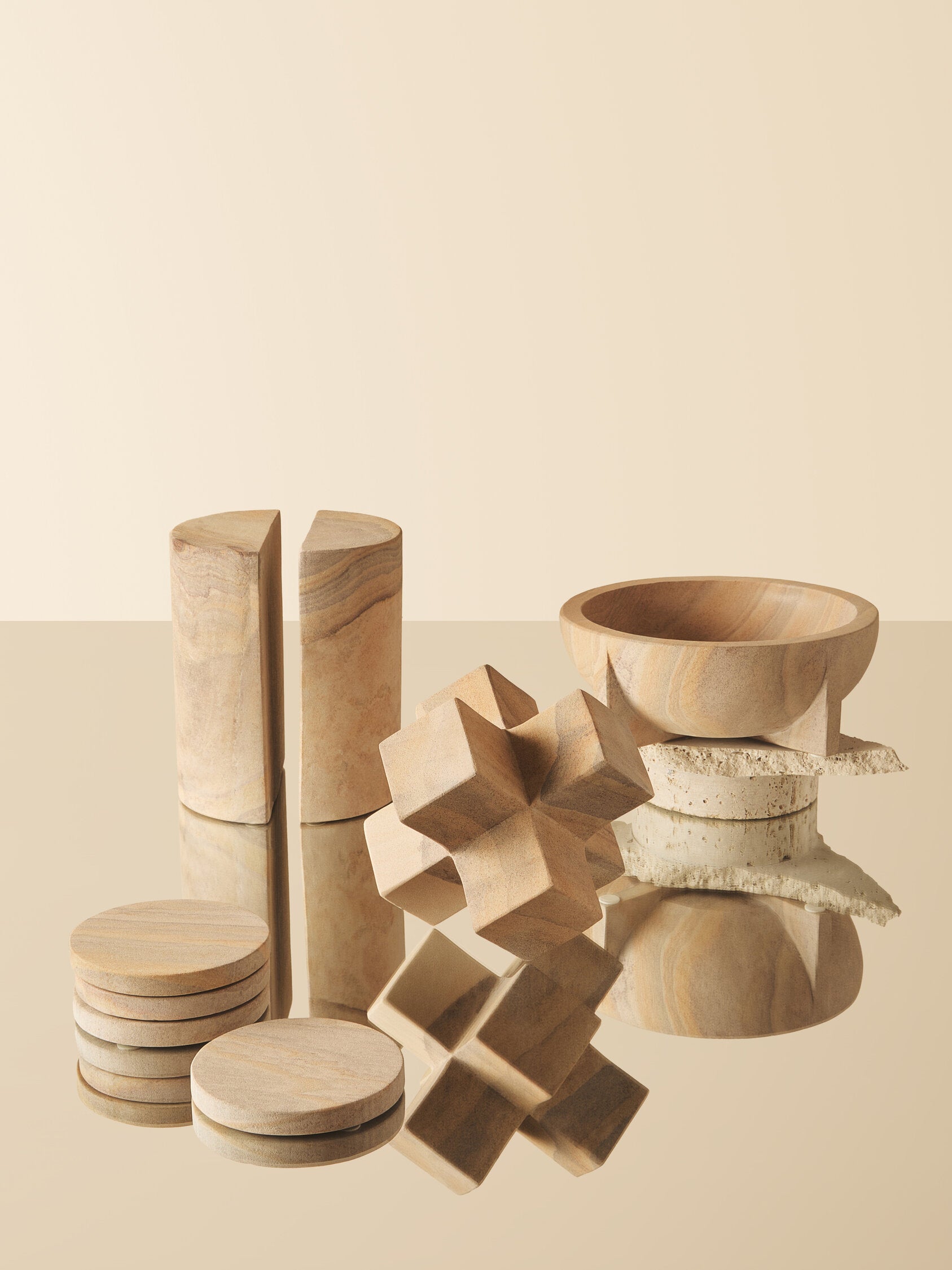 Pietra Rainbow Sandstone Pedestal Bowl