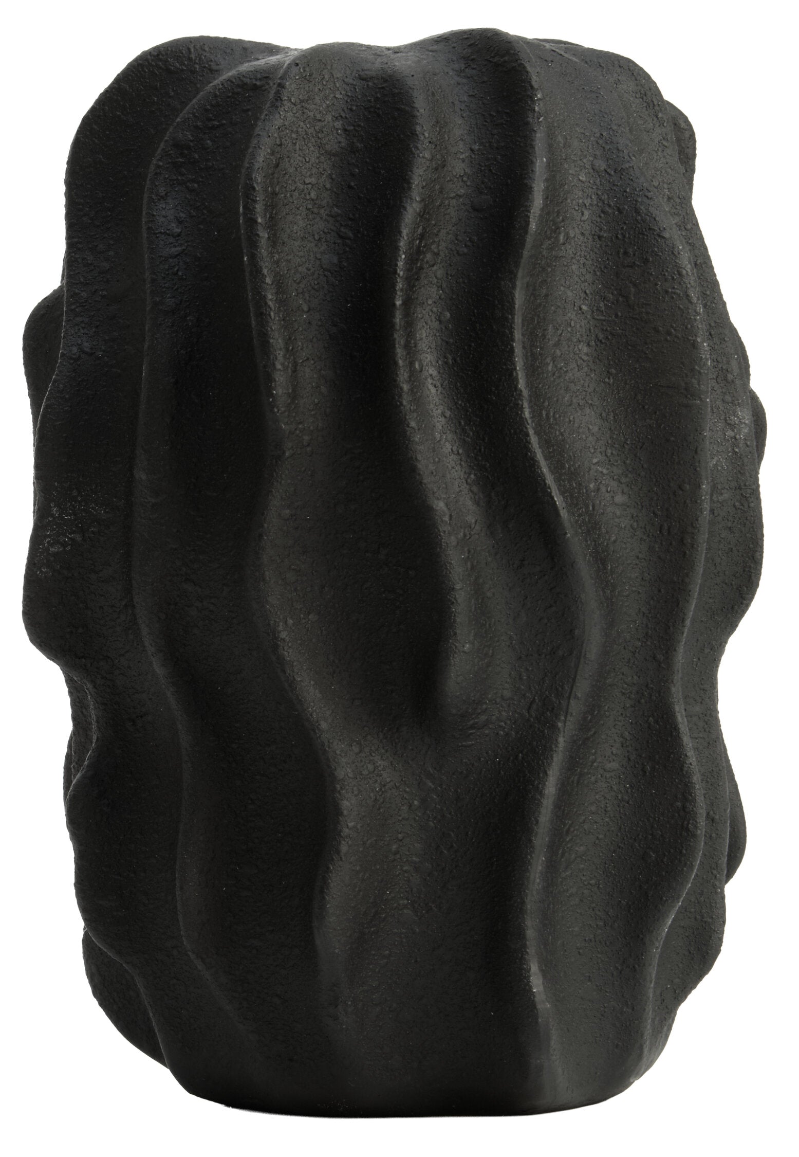 Broc Small Black Textured Vase