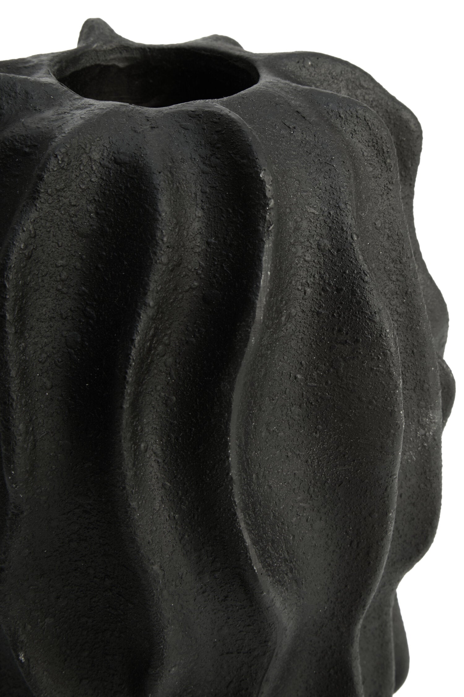 Broc Small Black Textured Vase