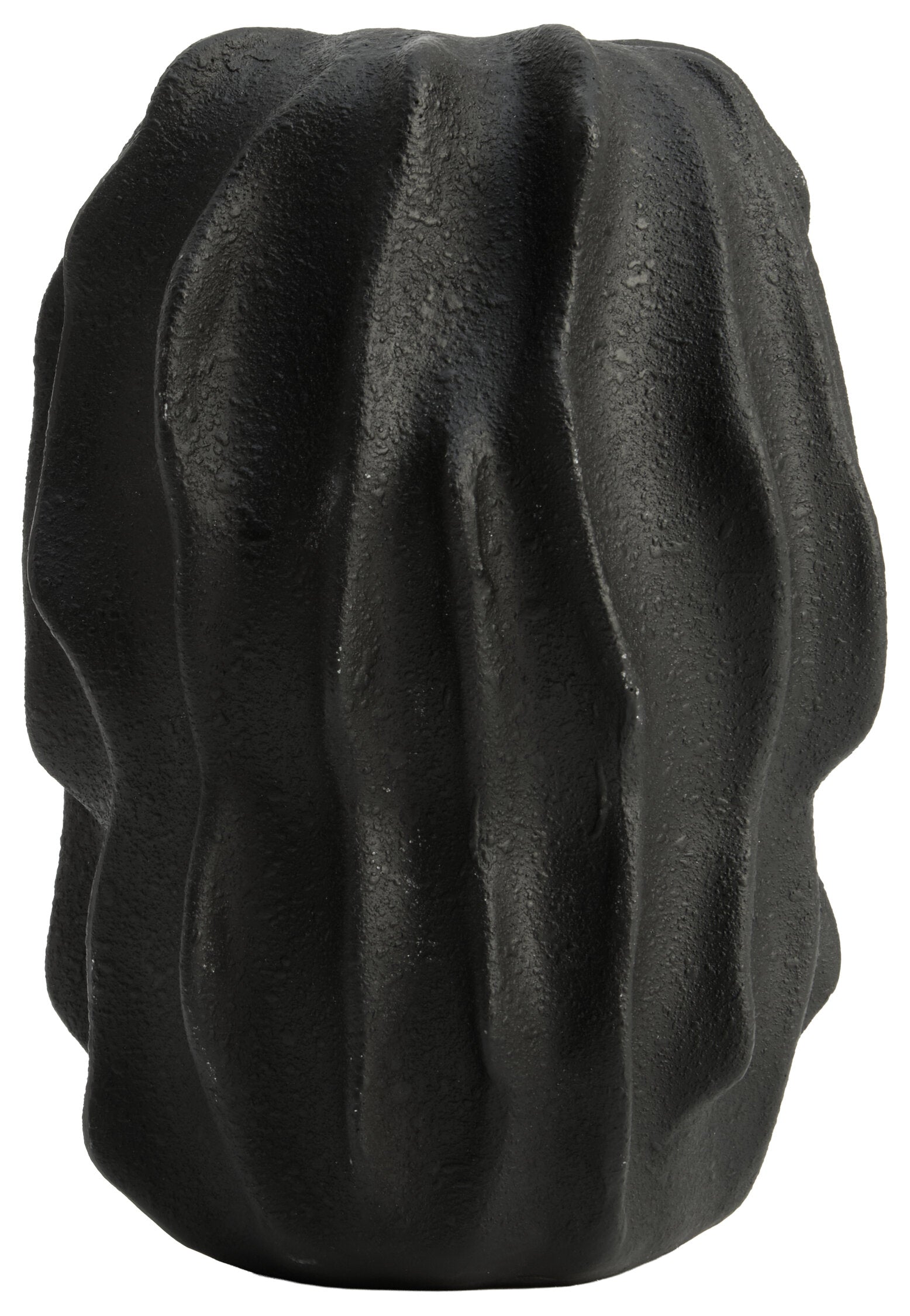 Broc Small Black Textured Vase