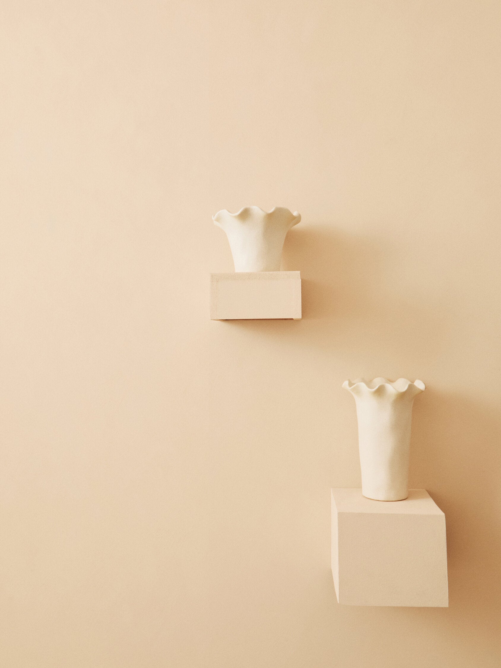 Sonata Large Cream Fluted Vase