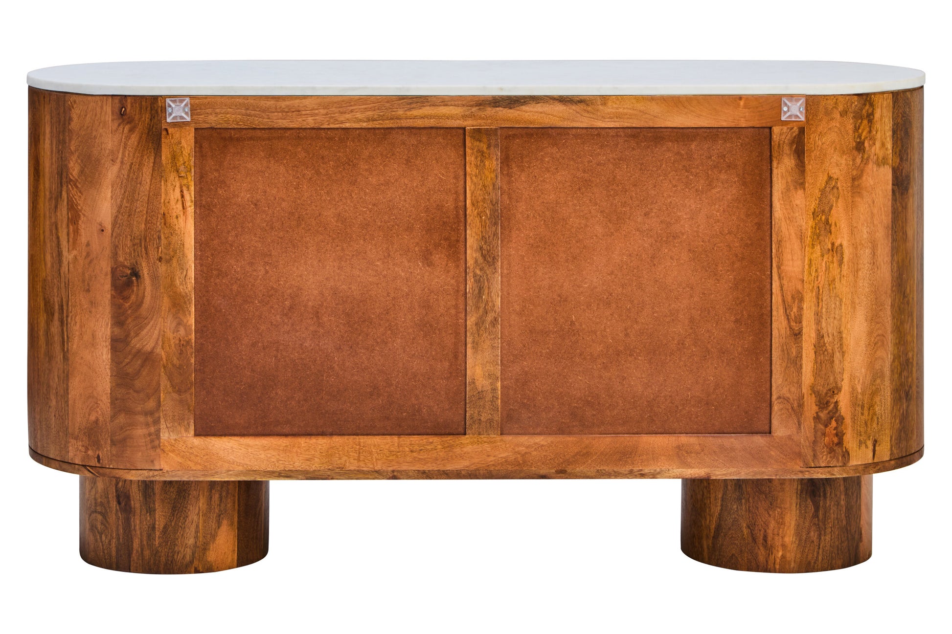 Torcino Marble and Carved Mango Wood Two Door Sideboard