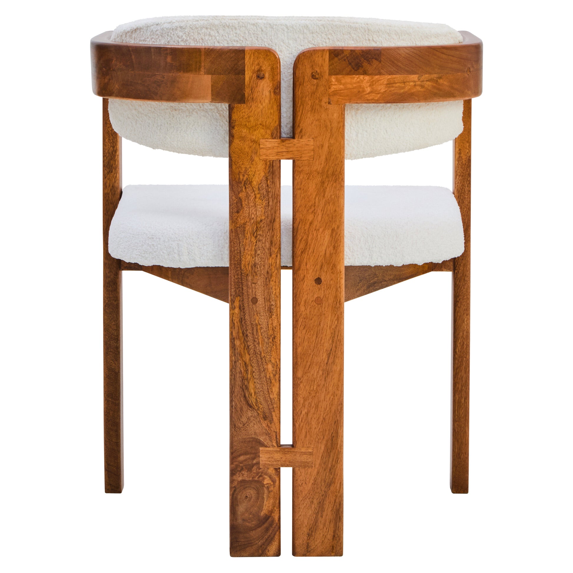 Torello Boucle Fabric and Mango Wood Dining Chair