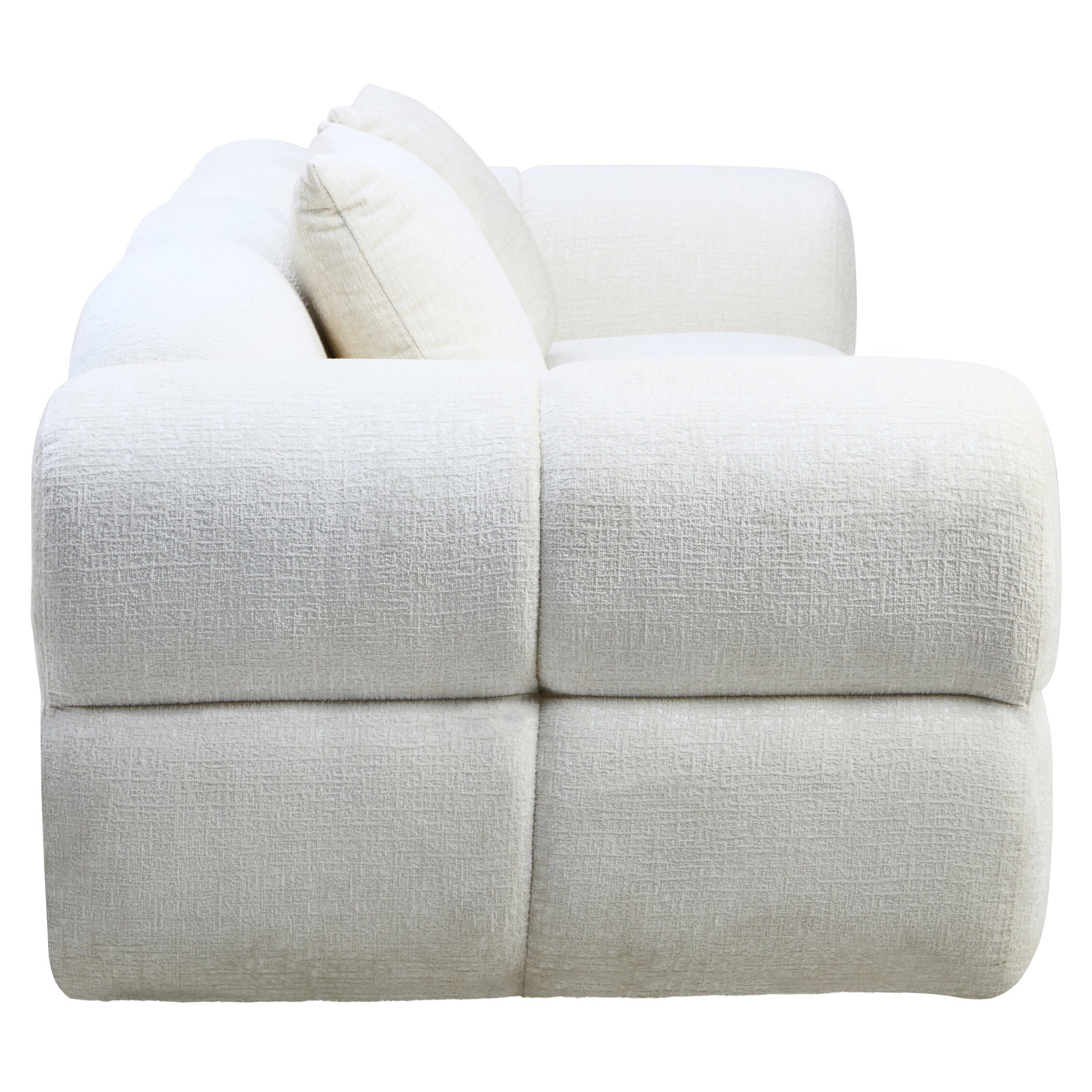 Anglet Cream Textured Fabric Large 3 Seater Sofa