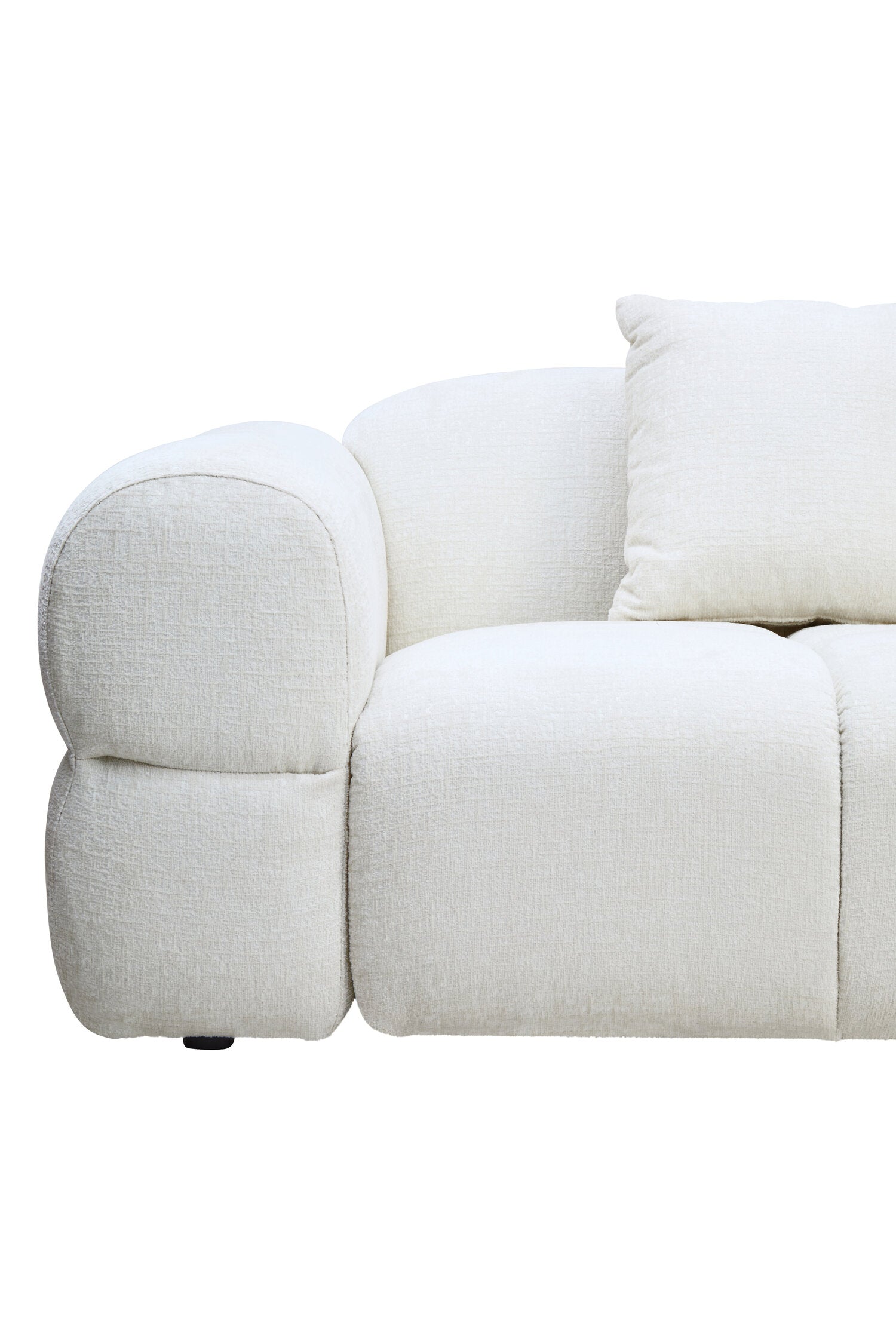 Anglet Cream Textured Fabric Large 3 Seater Sofa