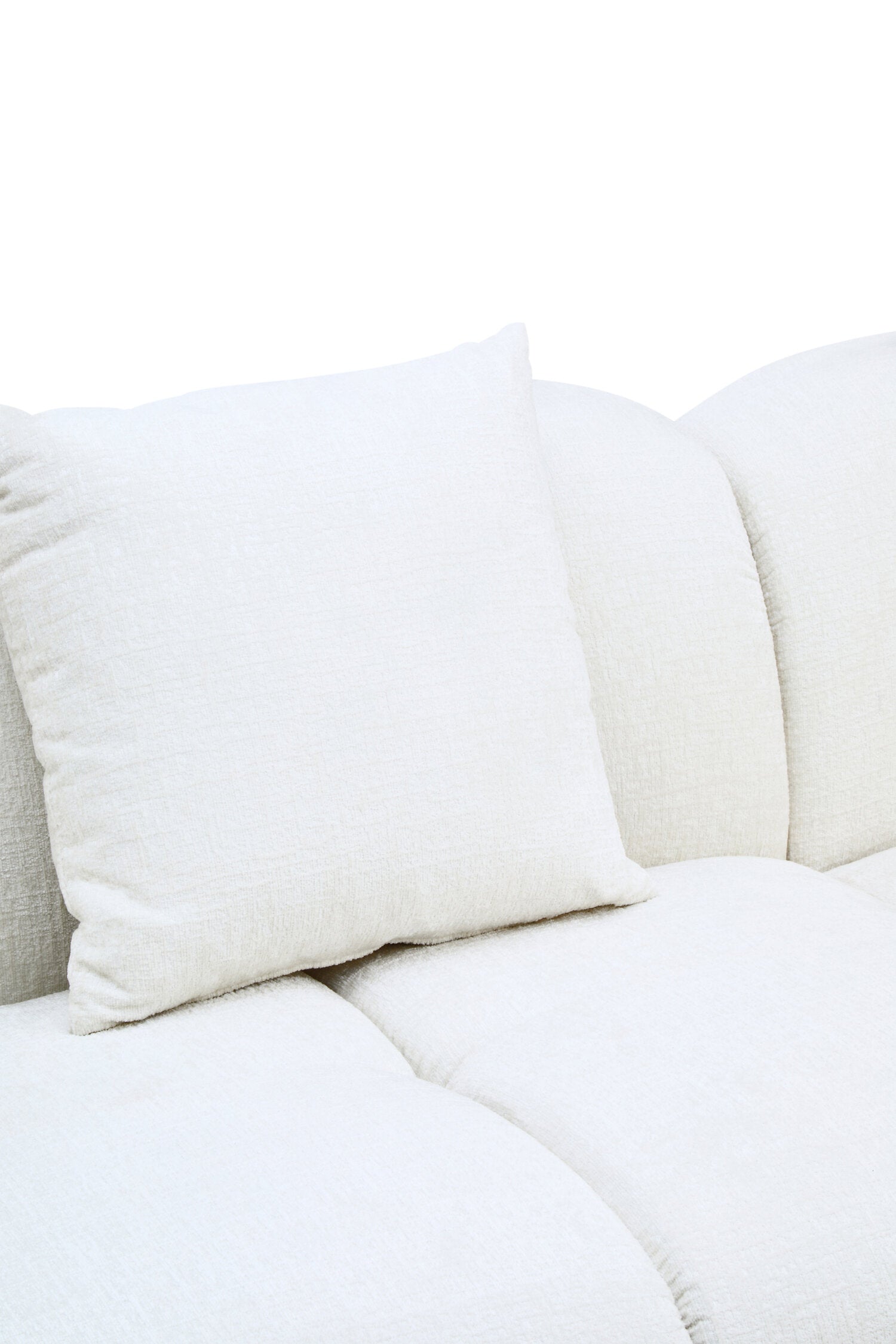 Anglet Cream Textured Fabric Large 3 Seater Sofa