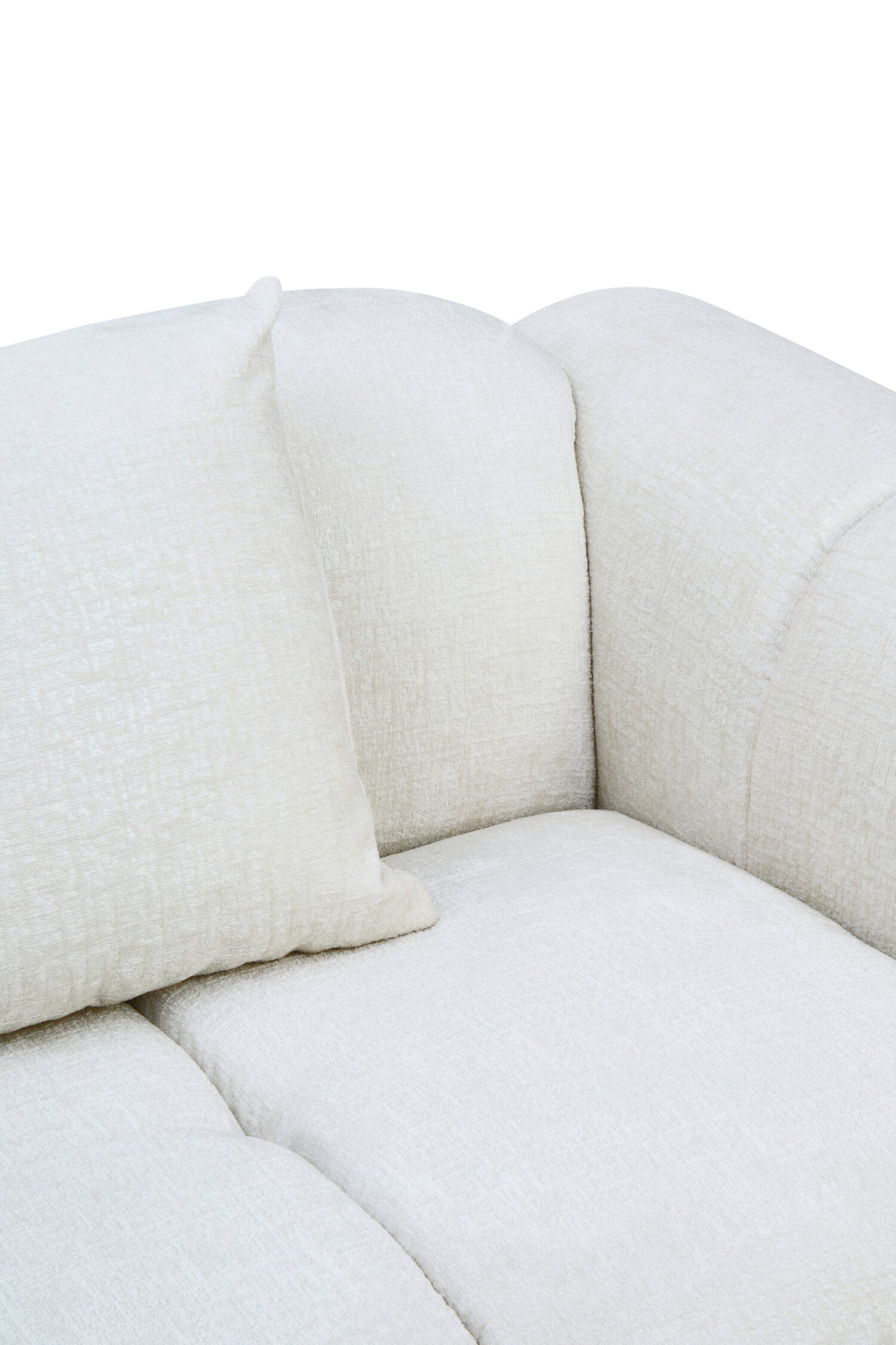Anglet Cream Textured Fabric Large 3 Seater Sofa