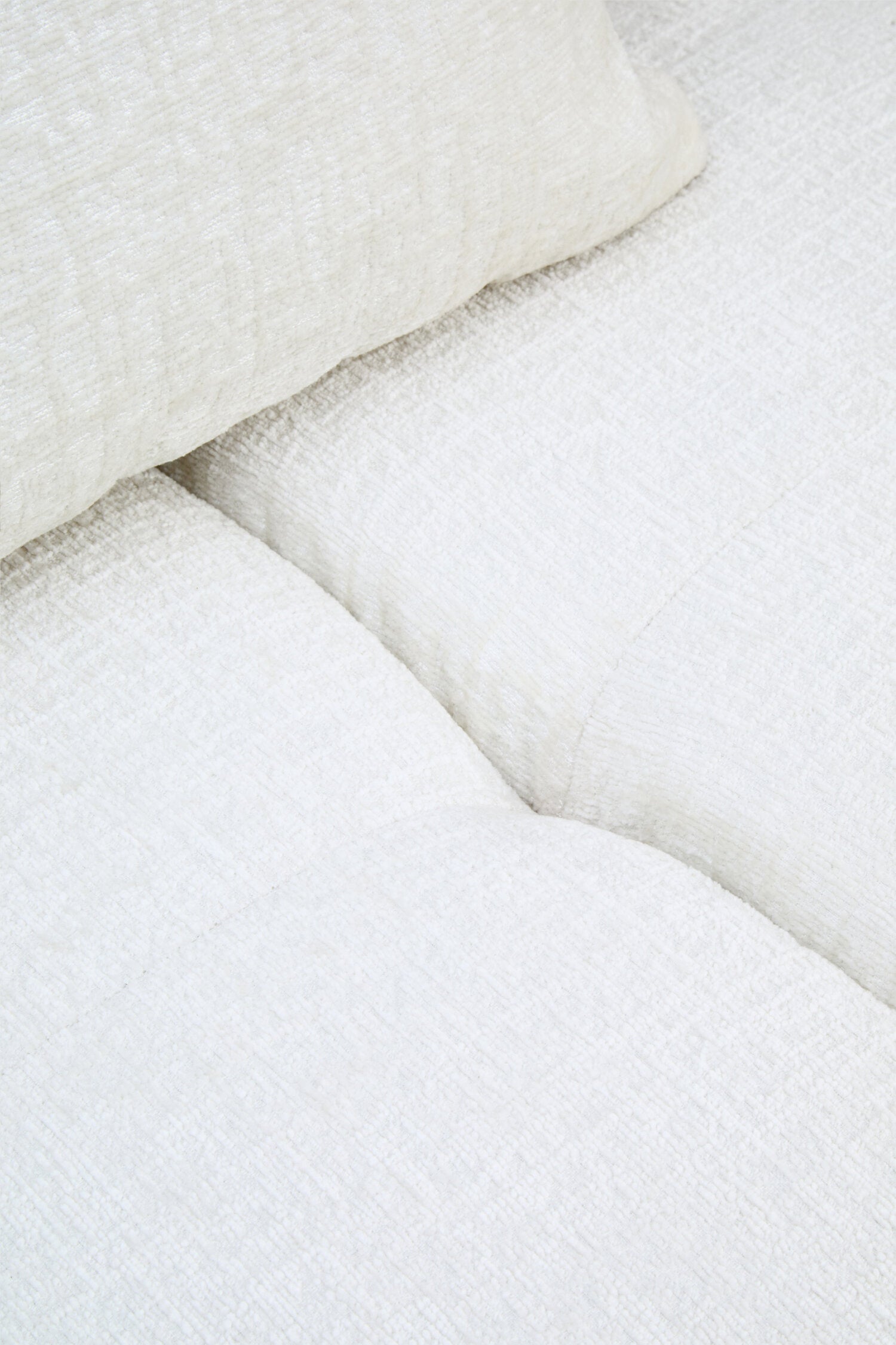 Anglet Cream Textured Fabric Large 3 Seater Sofa