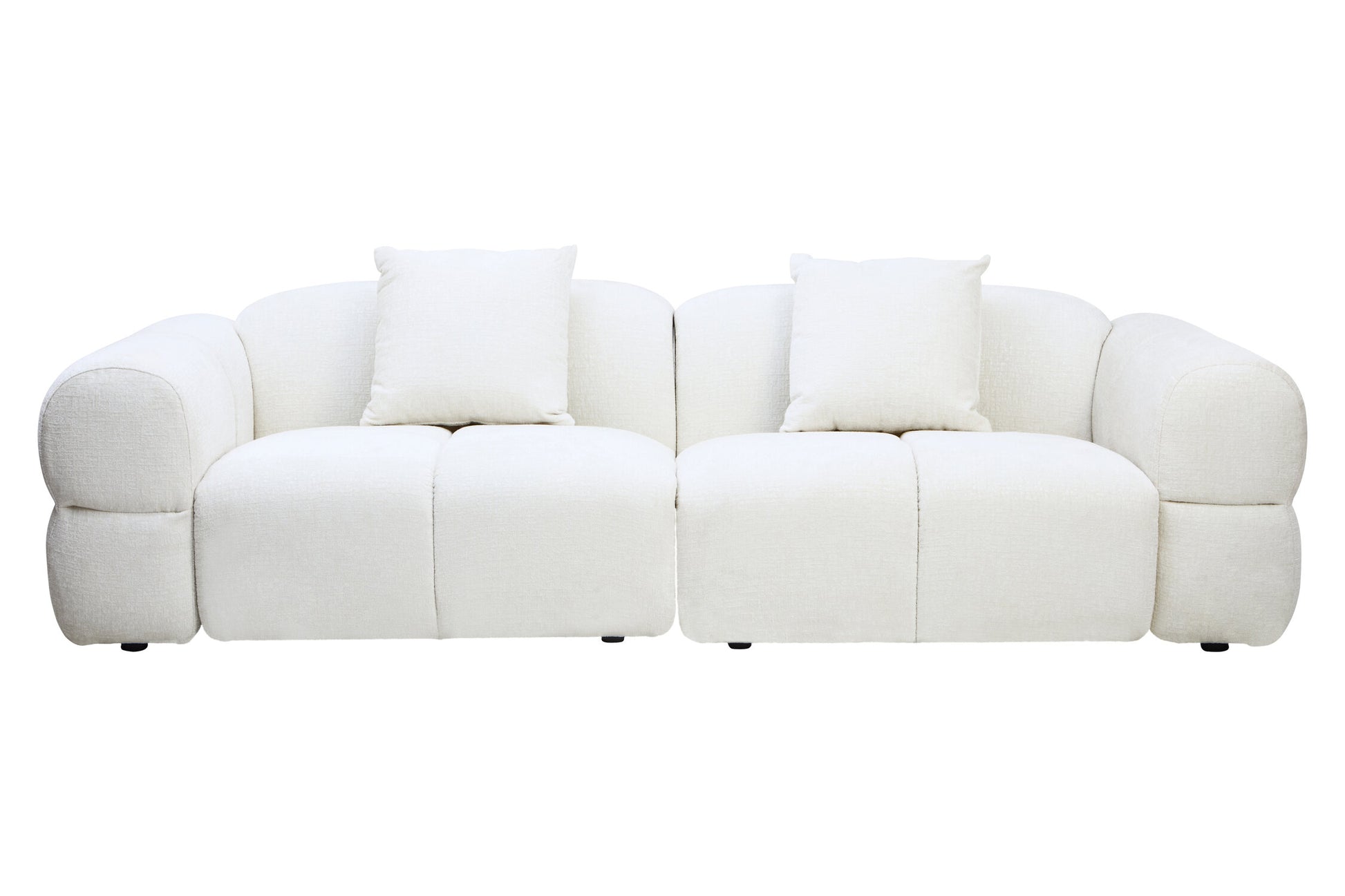 Anglet Cream Textured Fabric Large 3 Seater Sofa