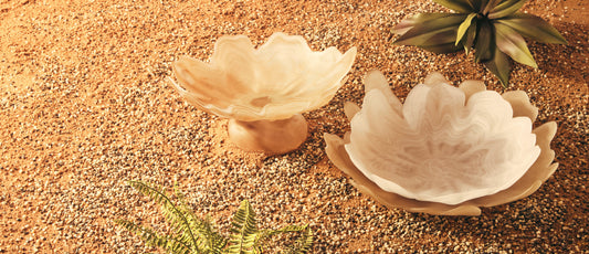 Galene Fluted Natural Glass Plate