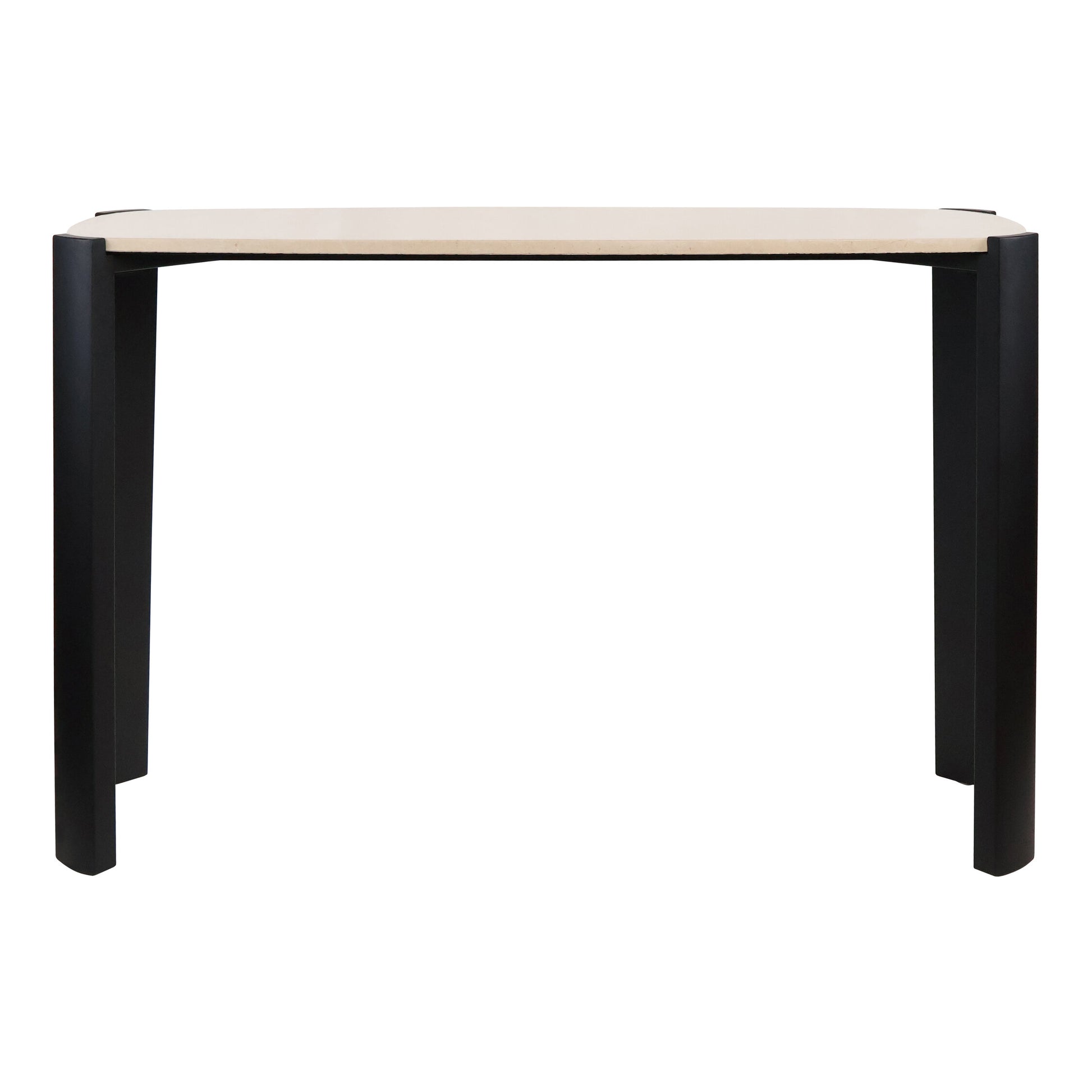 Palermo Cream Marble Top and Black Acacia Wood Console Table