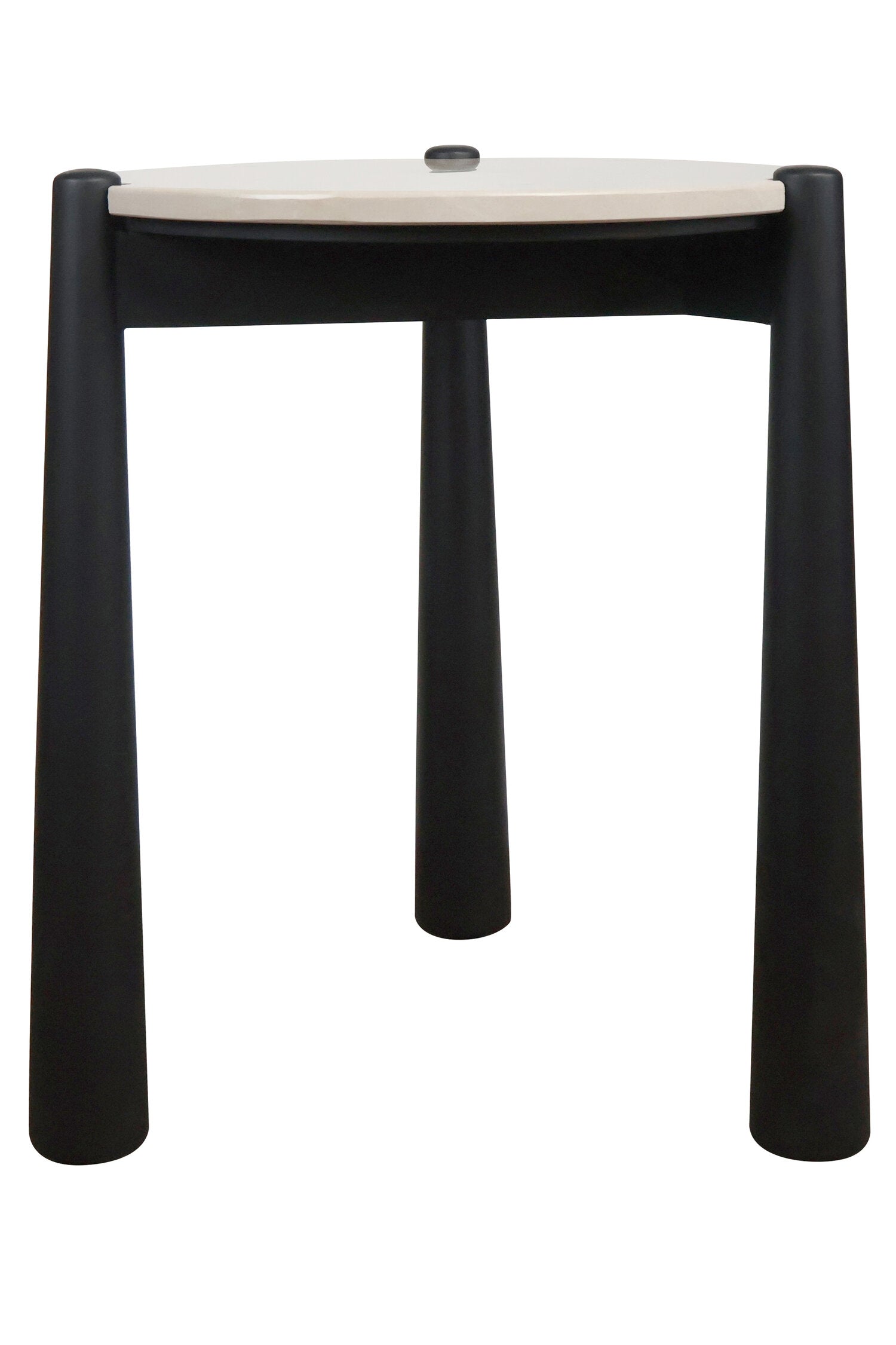 Wilbur Cream Marble Top and Mango Wood Side Table