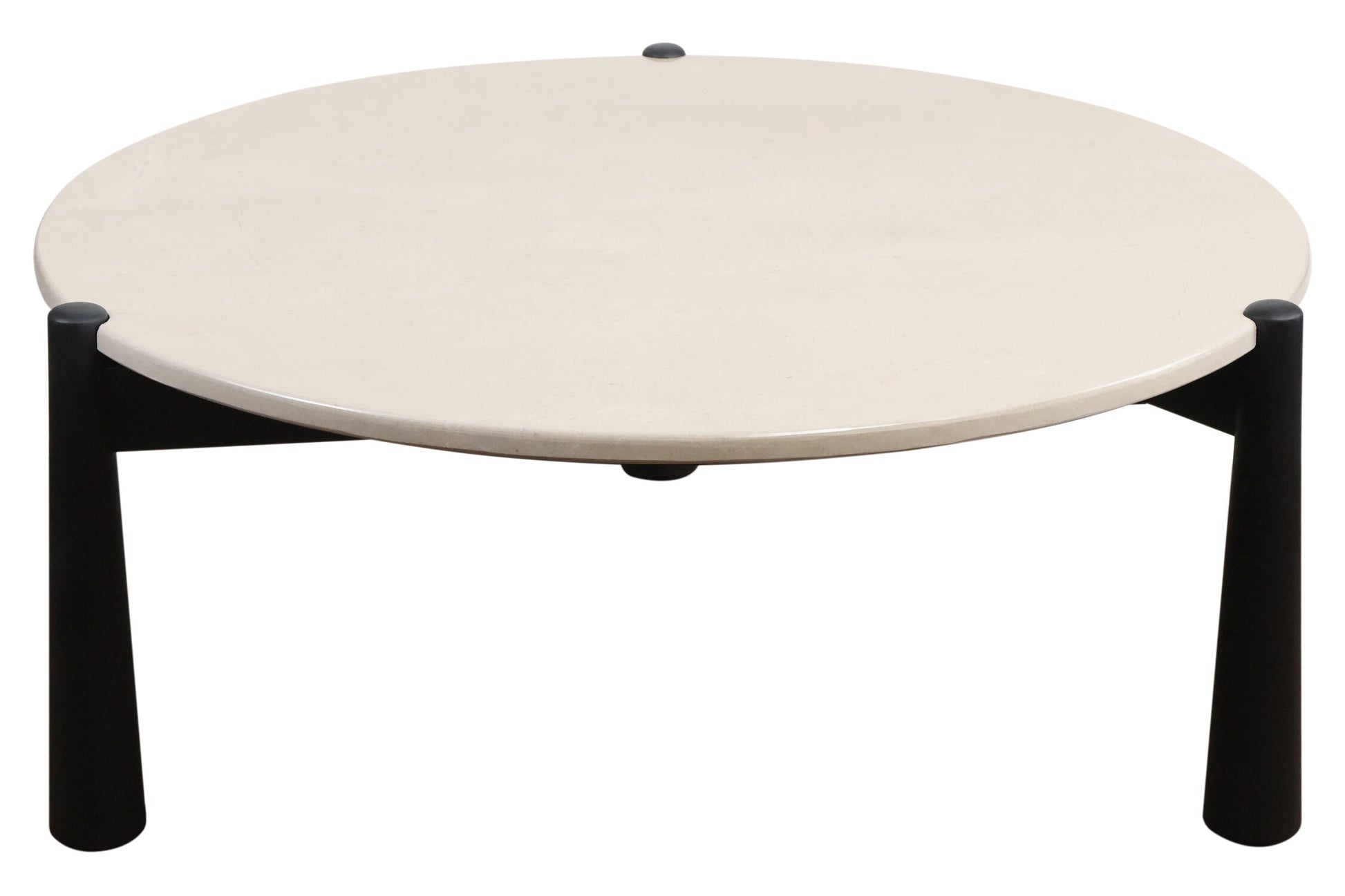 Wilbur Cream Marble Top and Black Mango Wood Coffee Table