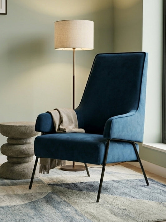 Henia Blue Velvet Chair