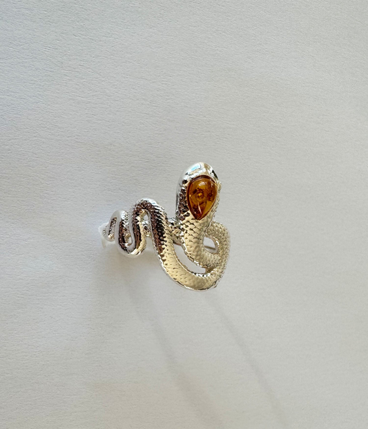 Amber Snake Ring