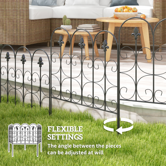Outsunny 5PCs Decorative Garden Fencing Metal Border Edging