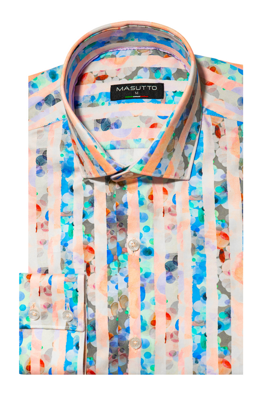 MASUTTO TRISTAN/52 LONG SLEEVE BUTTON DOWN SHIRT