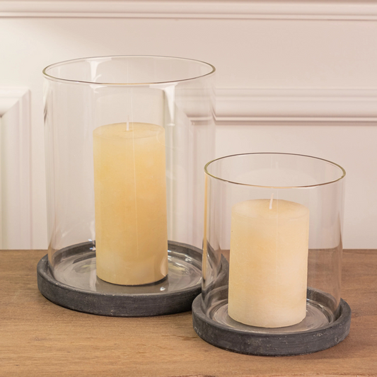 Amalfi Grey Small Hurricane Lantern