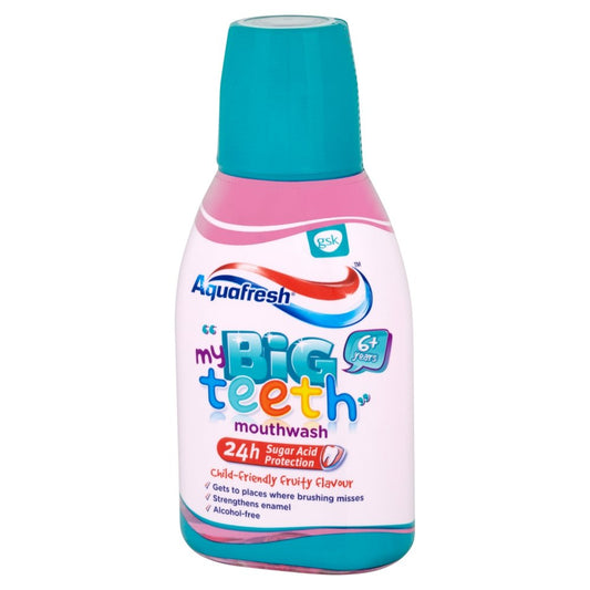 Aquafresh Kids Mouthwash Big Teeth Child-Friendly Fruity Flavour 6-8 Years 300 ml