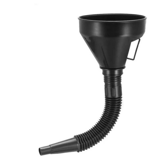 2-in-1 Flexible Plastic Funnel with Removable Filter - Oil, Fuel & Coolant Use