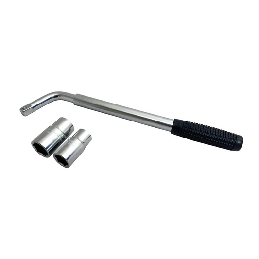 Extendable Wheel Wrench - Anti-Slip Handle with Reversible Drive Sockets