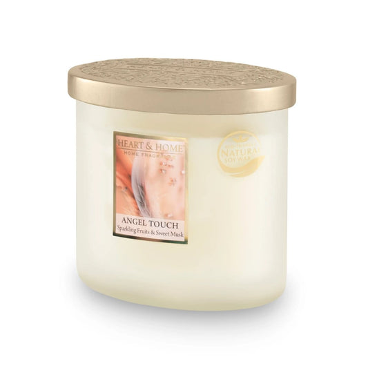 Heart & Home Angel Touch Twin Wick Ellipse Soy Candle - 40 Hours Burn