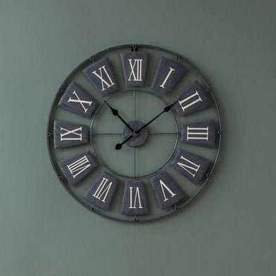 70cm Dia Grey Metal Small Wall Clock | Vitus | Luxury Home Accessories | Heulog Glow