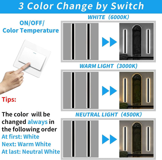 LED Outdoor Wall Light 80cm Modern Strip 31W IP65 3000K 4500K 6000K Mikeru