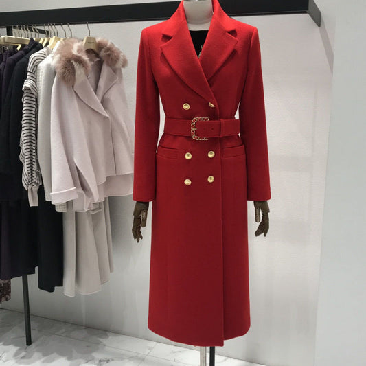 New fashion style long thick woolen coat