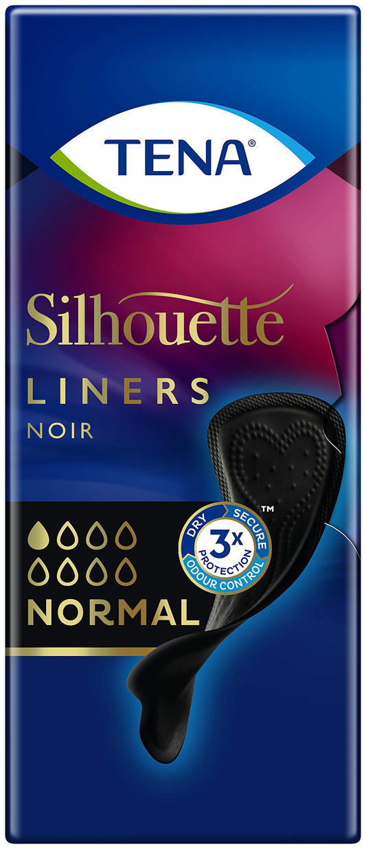 TENA Silhouette Liners Noir Normal, Pack of 26