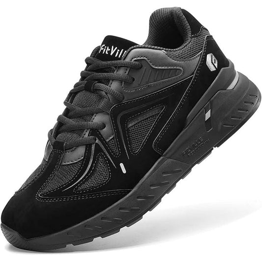 UK 9 FitVille Extra Wide Men’s Suede Running Trainers – EU 43