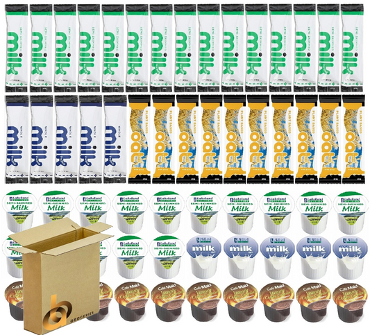 60x UHT Milk & Oat Drink Set – Sticks & Pots | Dairy & Plant-Based | No Fridge Needed