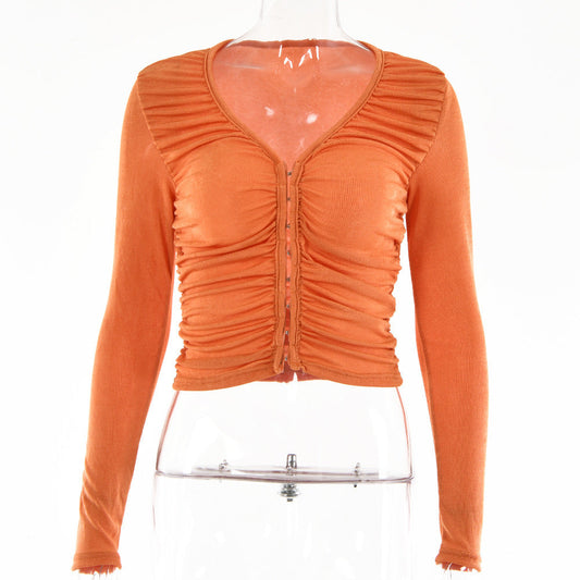 Top Female Fashion Sexy Spice V Neck