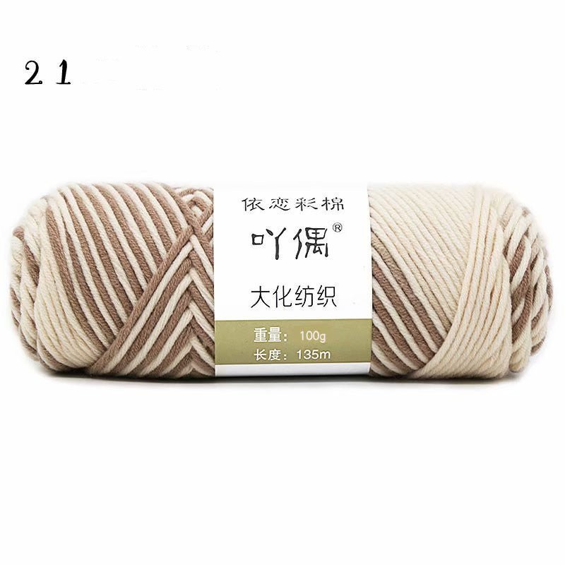 8 Strands Of Gradient Milk Cotton Wool Hand-knitted Medium Thick | Luxury Home Accessories | Heulog Glow