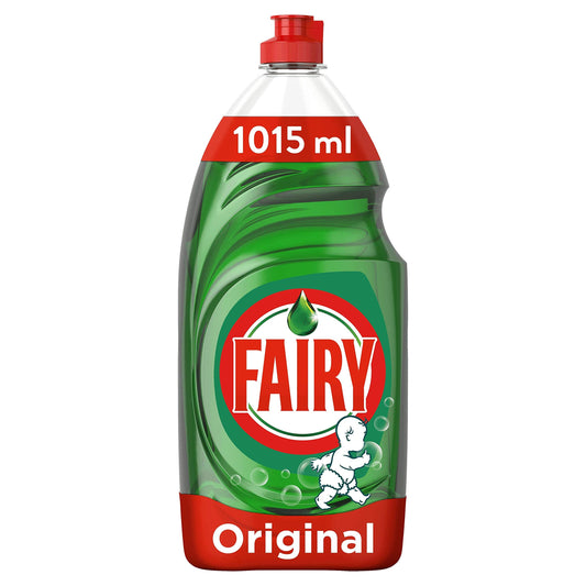 Fairy Original Washing Up Liquid Green with LiftAction. No Soaking, No Grease, No Fuss and Gentle On Your Skin, 1015 ml