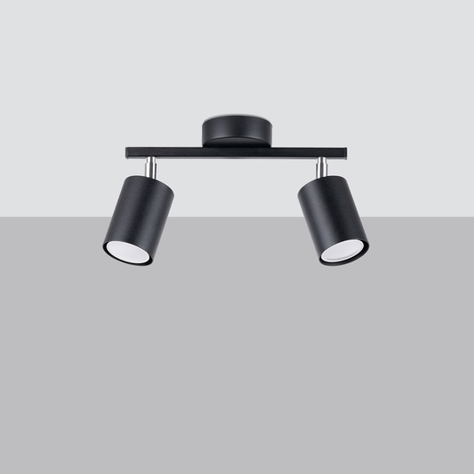 Lemmi Steel Black 2 Light Classic Ceiling Light