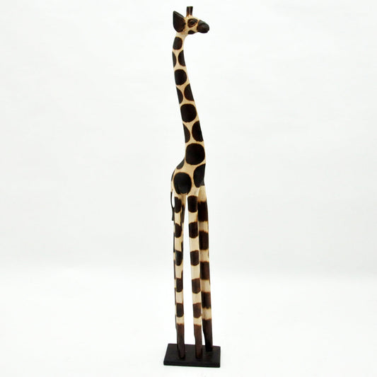1M HAND CARVED WOODEN GIRAFFE