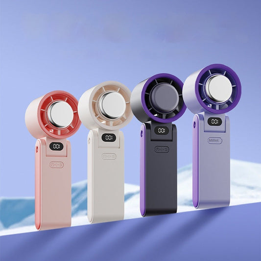 Folding Refrigeration Handheld Turbine High-speed Fan Digital Display Ice Compress Portable Outdoor Halter Fan