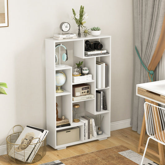 120cm Tall Bookshelf with Anti-tipping Kits for Home Office-White