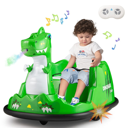 Bumper Car 12V Ride on Bumping Toy with Remote Control-Green