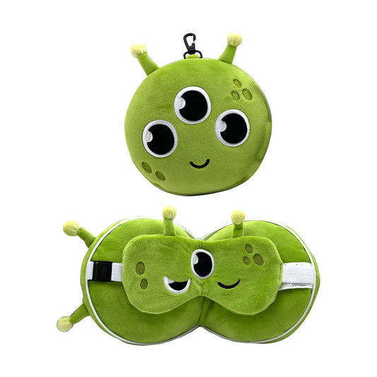 Relaxeazzz Space Cadets Alien Travel Pillow & Eye Mask