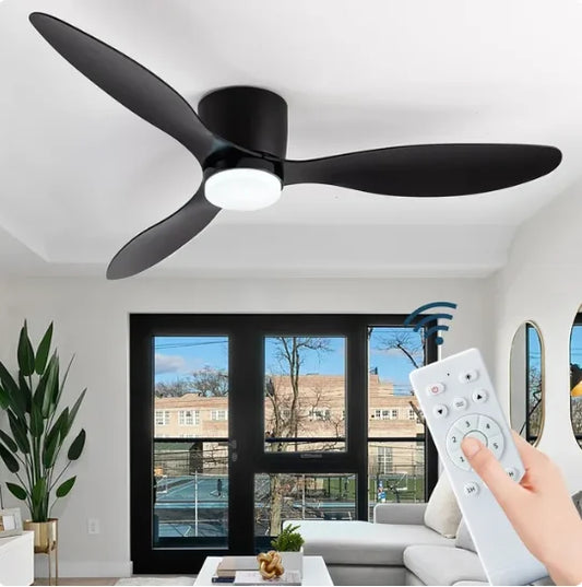 Ceiling Fan With Light, 6-speed choice, Reversible DC motor