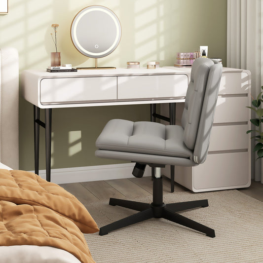 Criss Cross Legged Chair with Adjustable Height for Bedroom-Brown